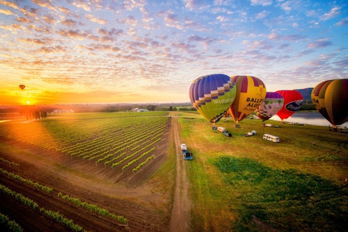 ハンターバレー：日の出の熱気球フライト(即日発券)