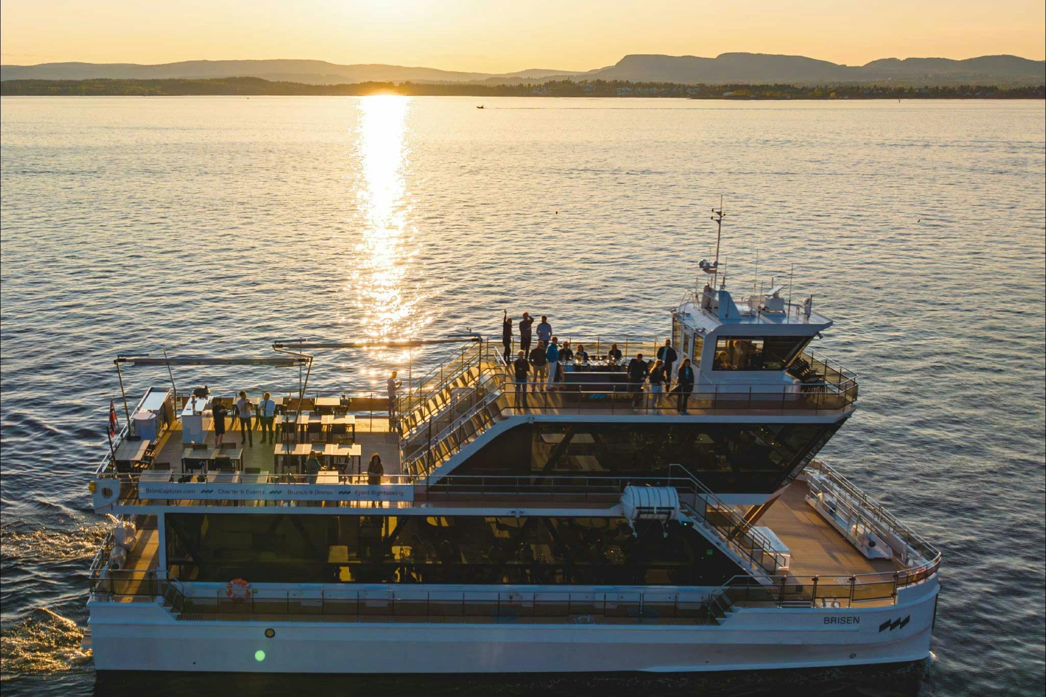 100% electric Ms Brisen in sunset