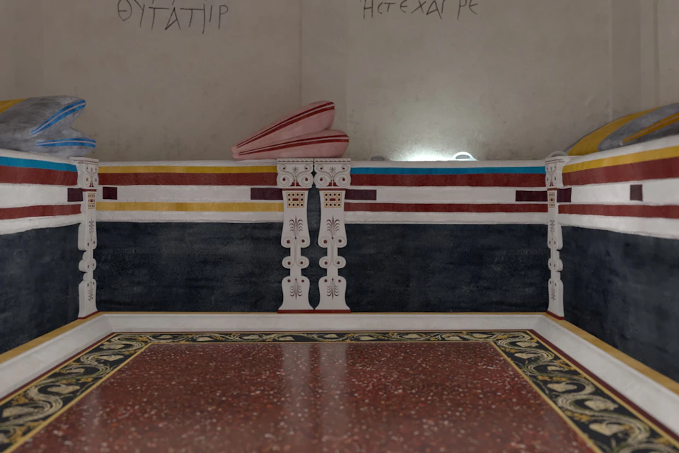The virtual reconstruction of tomb C.