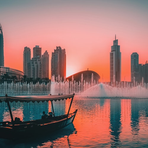 Espectáculo del Fuente de Dubái y paseo en barco
