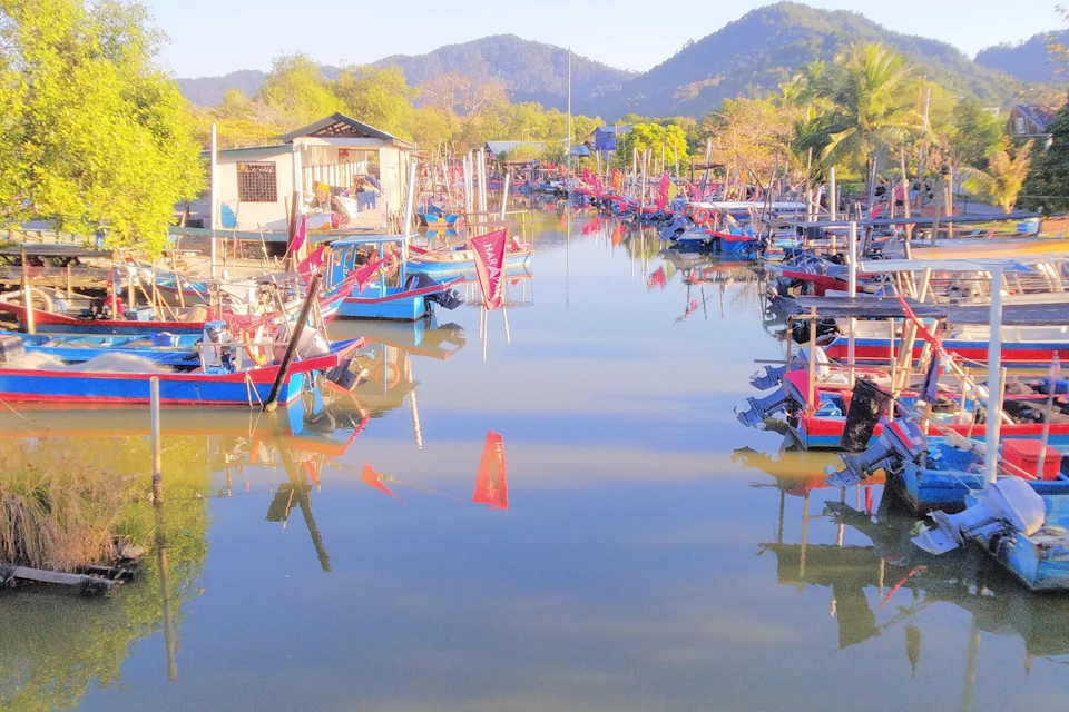 Typical Colorful Fisherman's Pier of Malaysia