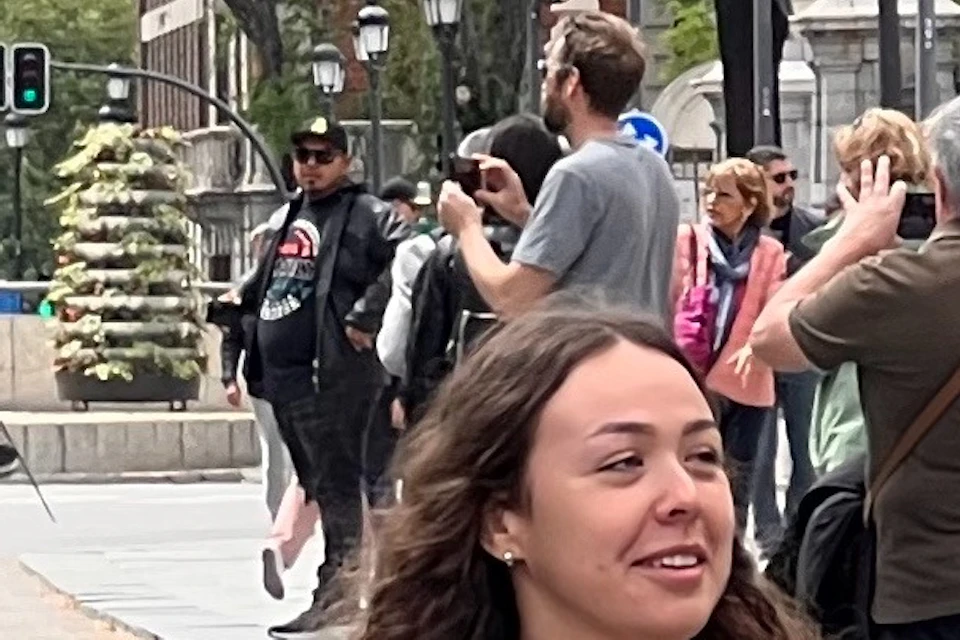 Visitors walking the streets of Madrid