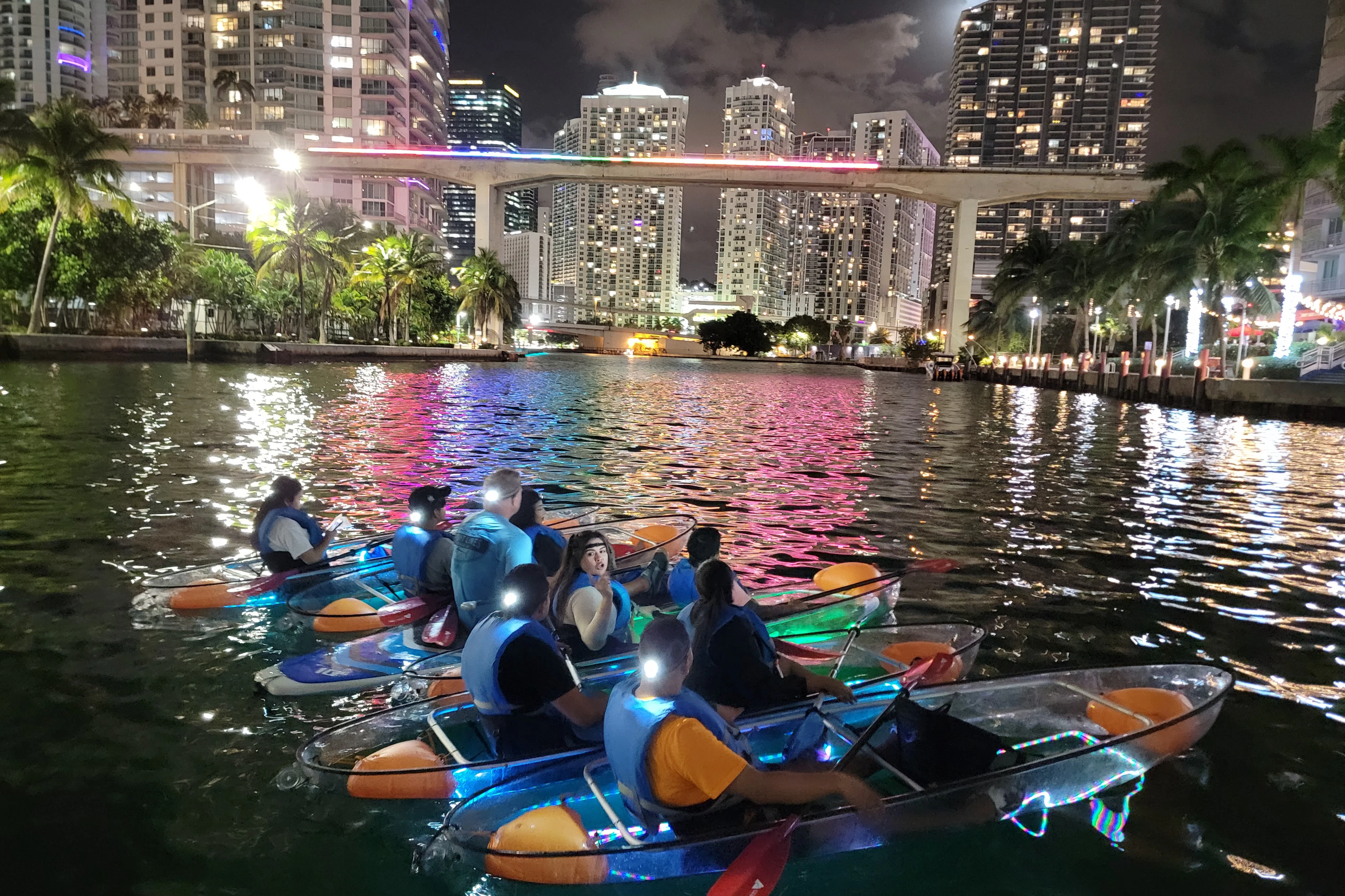 Miami: Guided LED-Lit Kayak Night Tour + Drinks