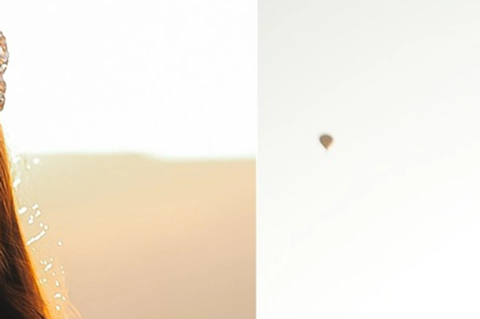Photoshoot at sunrise with hot air balloons