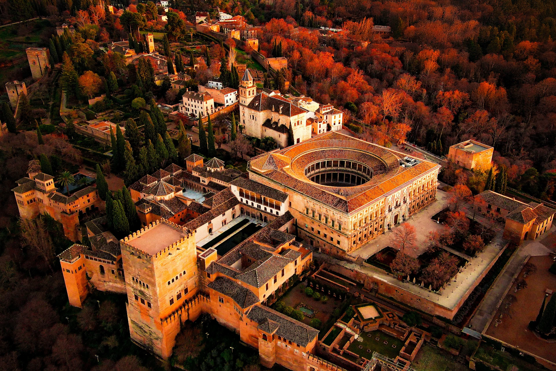 Aerial view of the palace