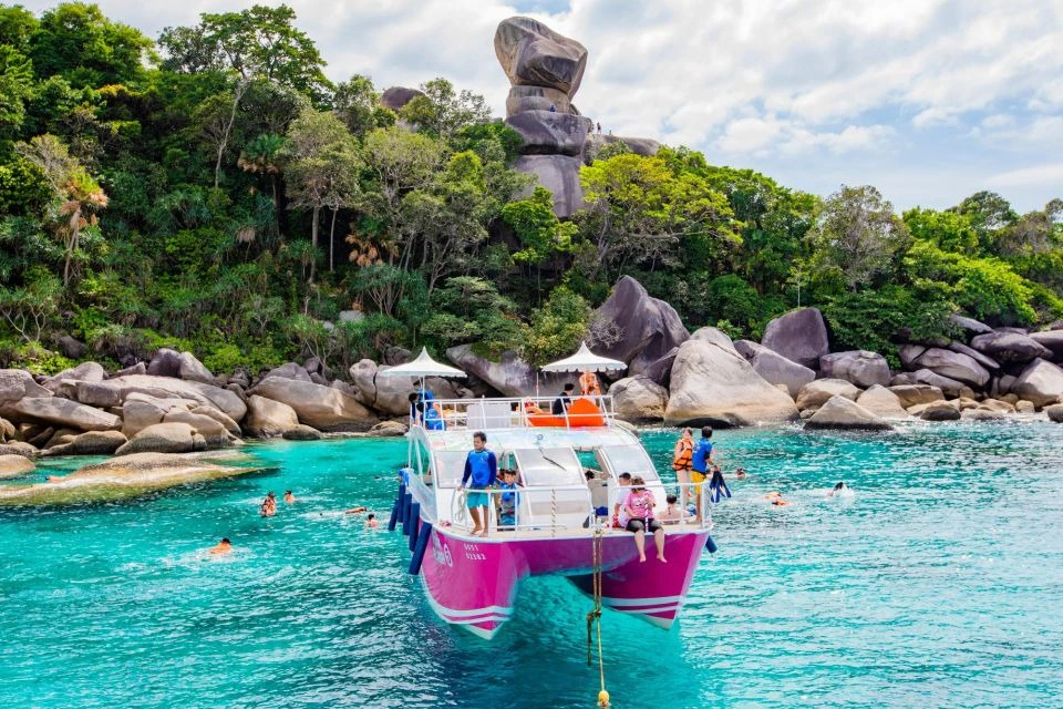 Embark on a luxury speed catamaran tour to the stunning Similan Islands.