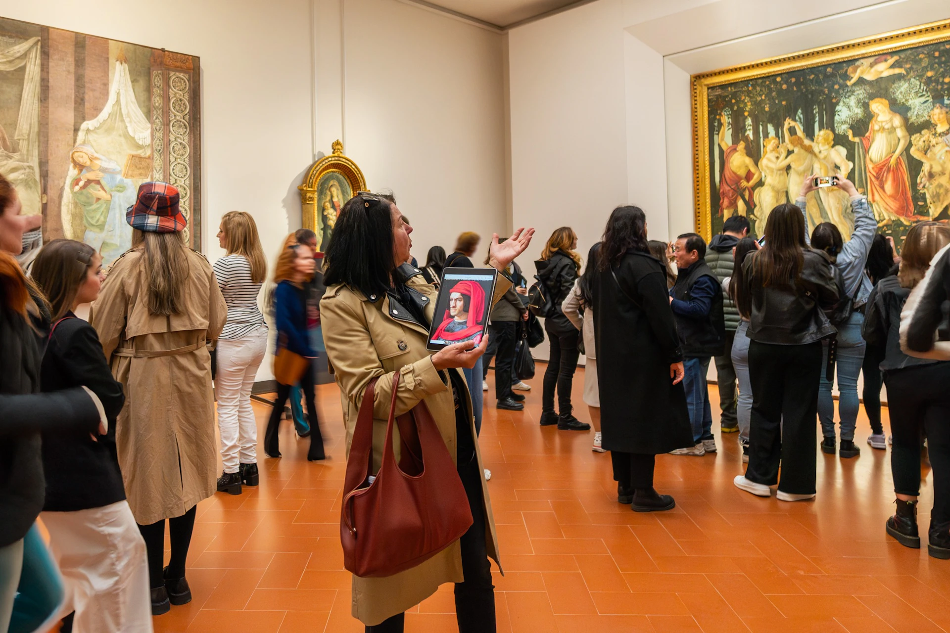 Tour guide explaining