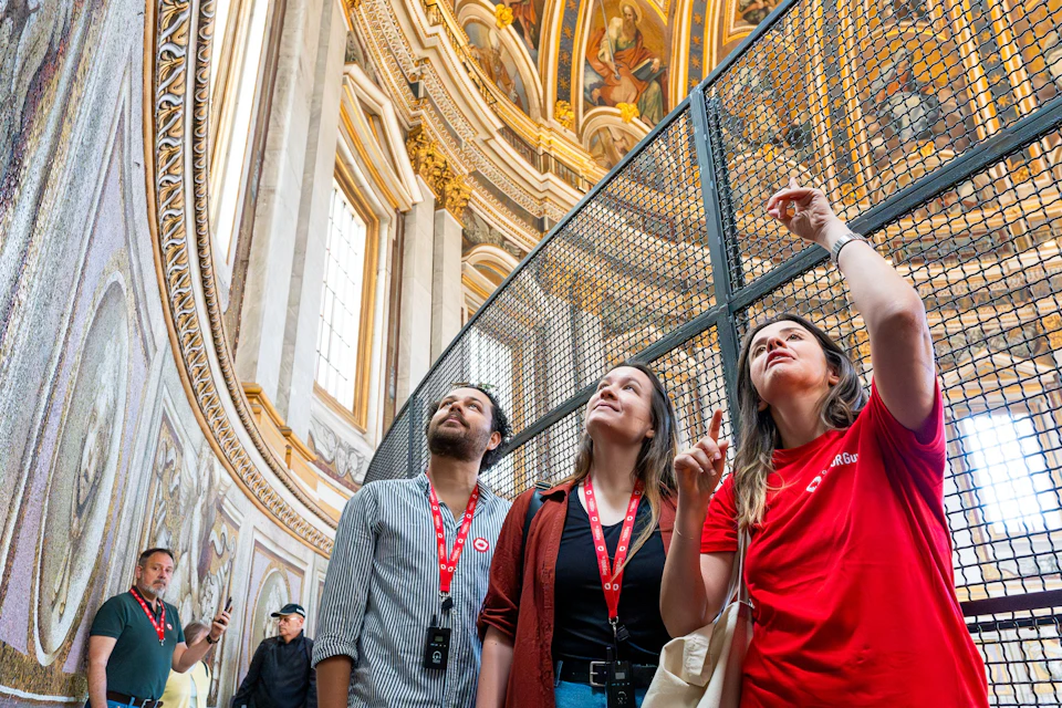 After taking the elevator to the lower level of St. Peter’s Dome, walk up 320 stone steps for an unforgettable view of Rome.