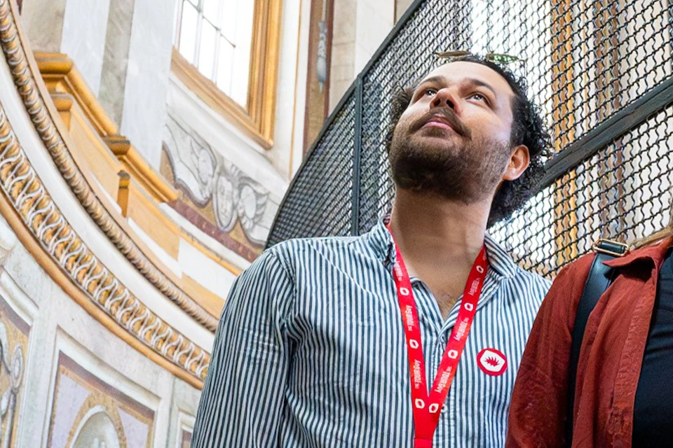 After taking the elevator to the lower level of St. Peter’s Dome, walk up 320 stone steps for an unforgettable view of Rome.