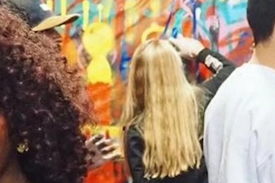 enjoying a graffiti workshop