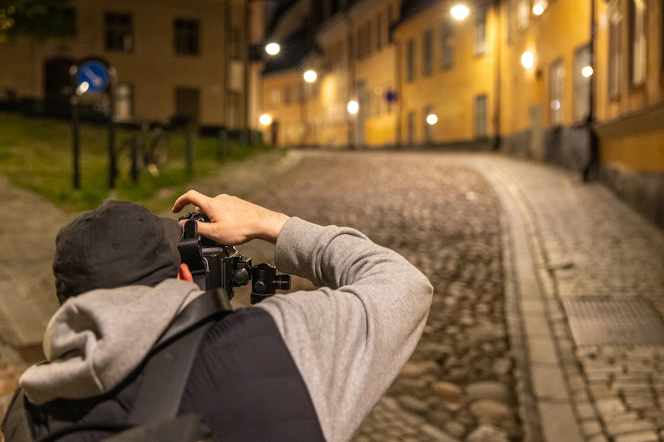 The streets of Södermalm are perfect for night photography and create a magical atmosphere.