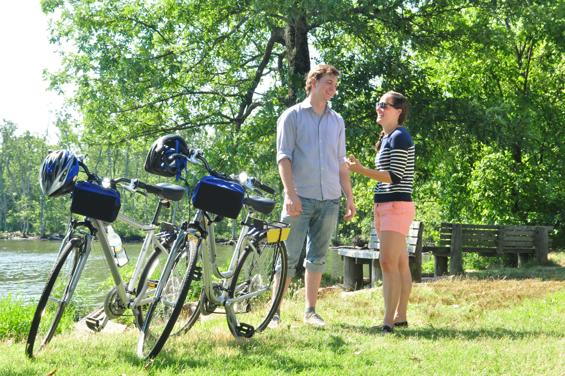 Two riders enjoy a day trip to Mount Vernon
