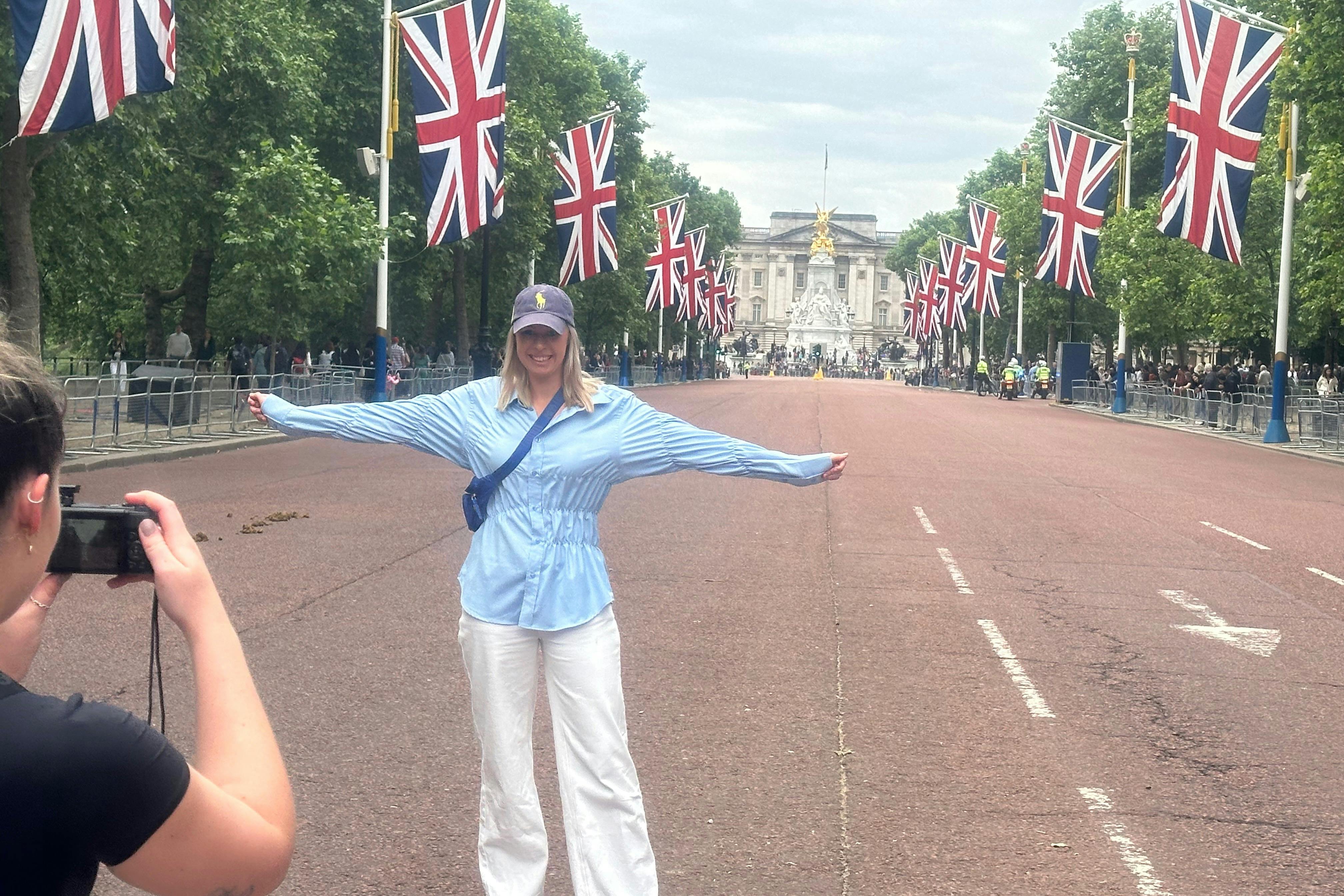 Lady standing in road