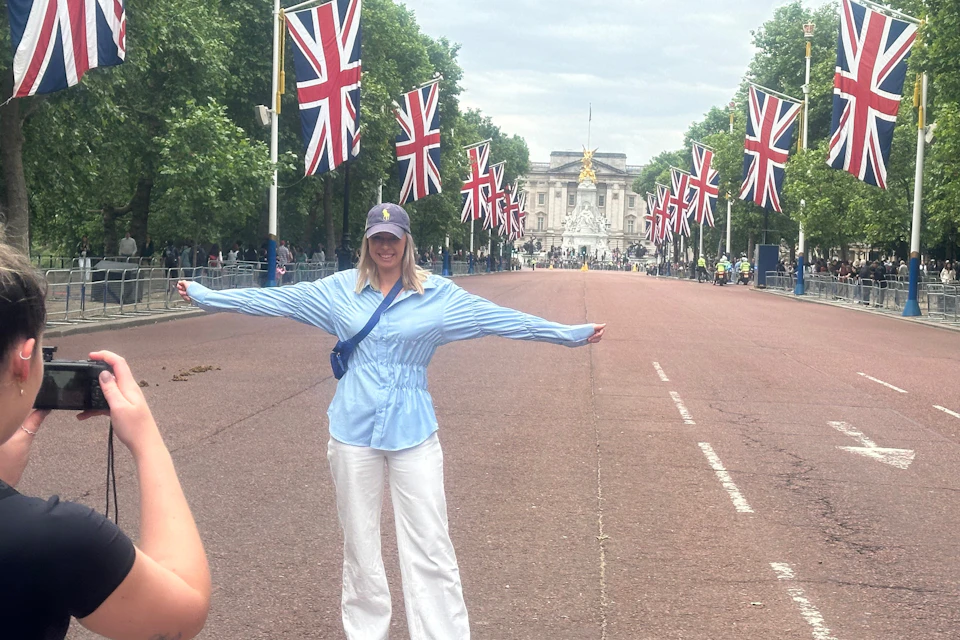 Lady standing in road