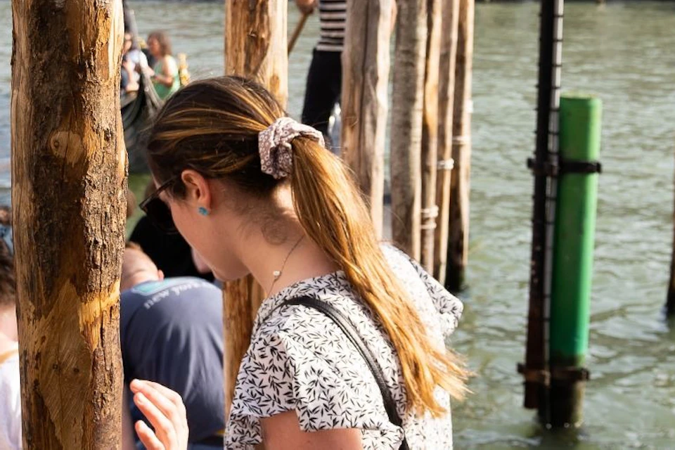 Guide at gondola ferry crossing