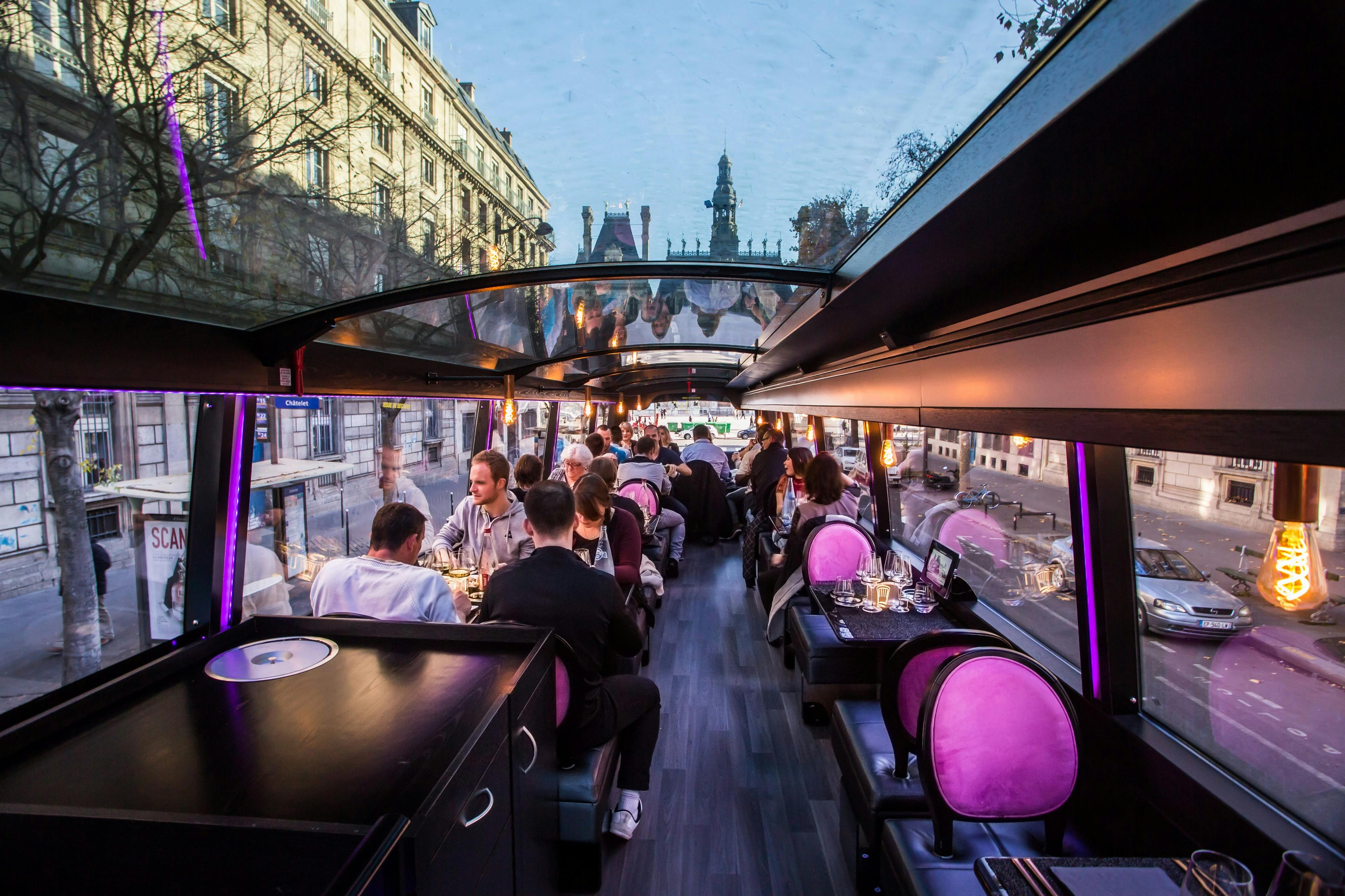 The panoramic roof of the Bus Toqué Champs-Elysées.