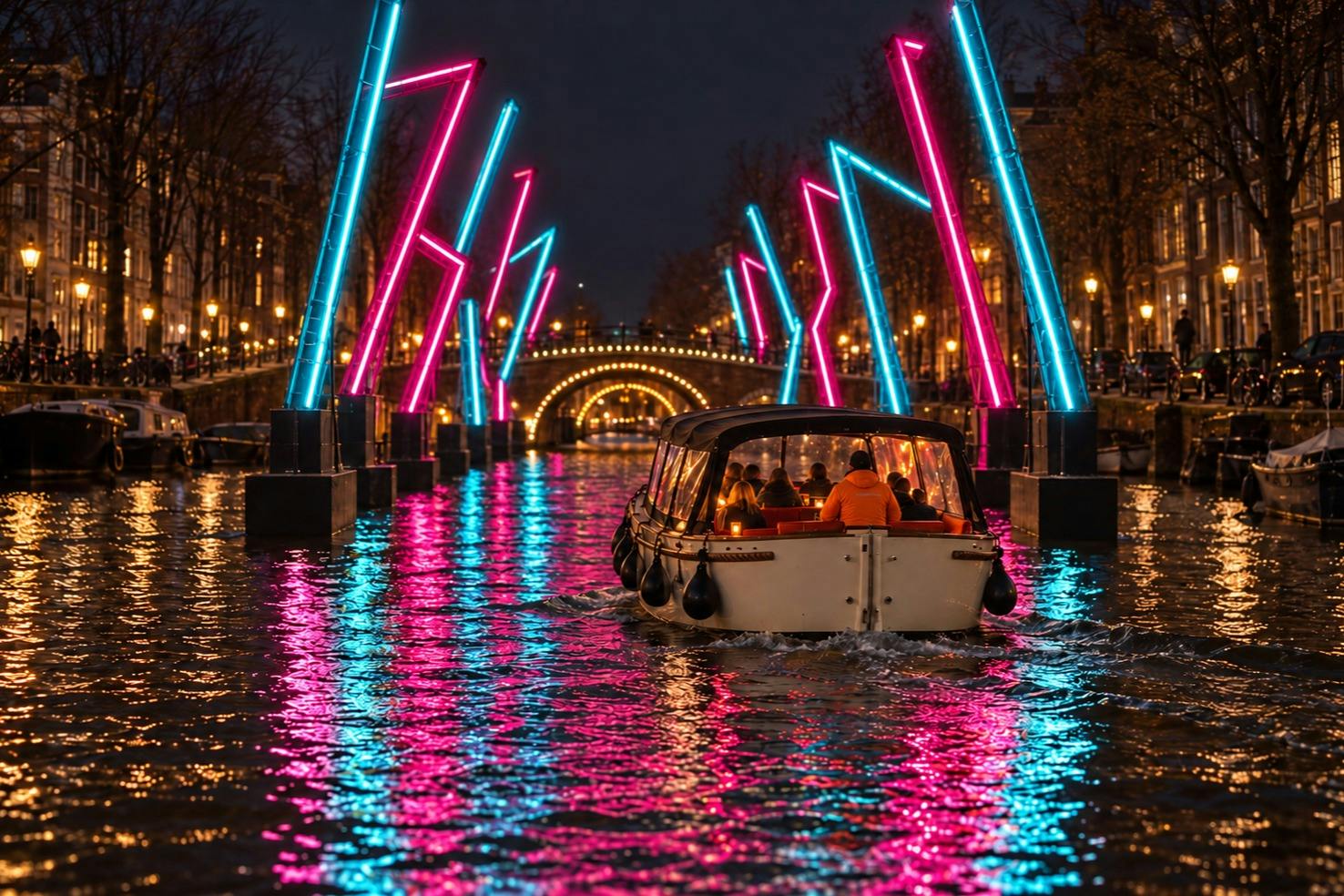 Amsterdam: Light Festival Canal Cruise + Optional Drinks & Snack 3