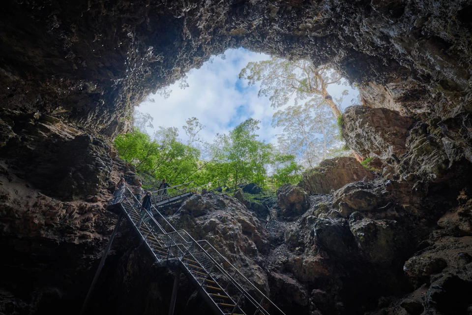 The ancient sinkhole or 'doline' entry to Lake Cave