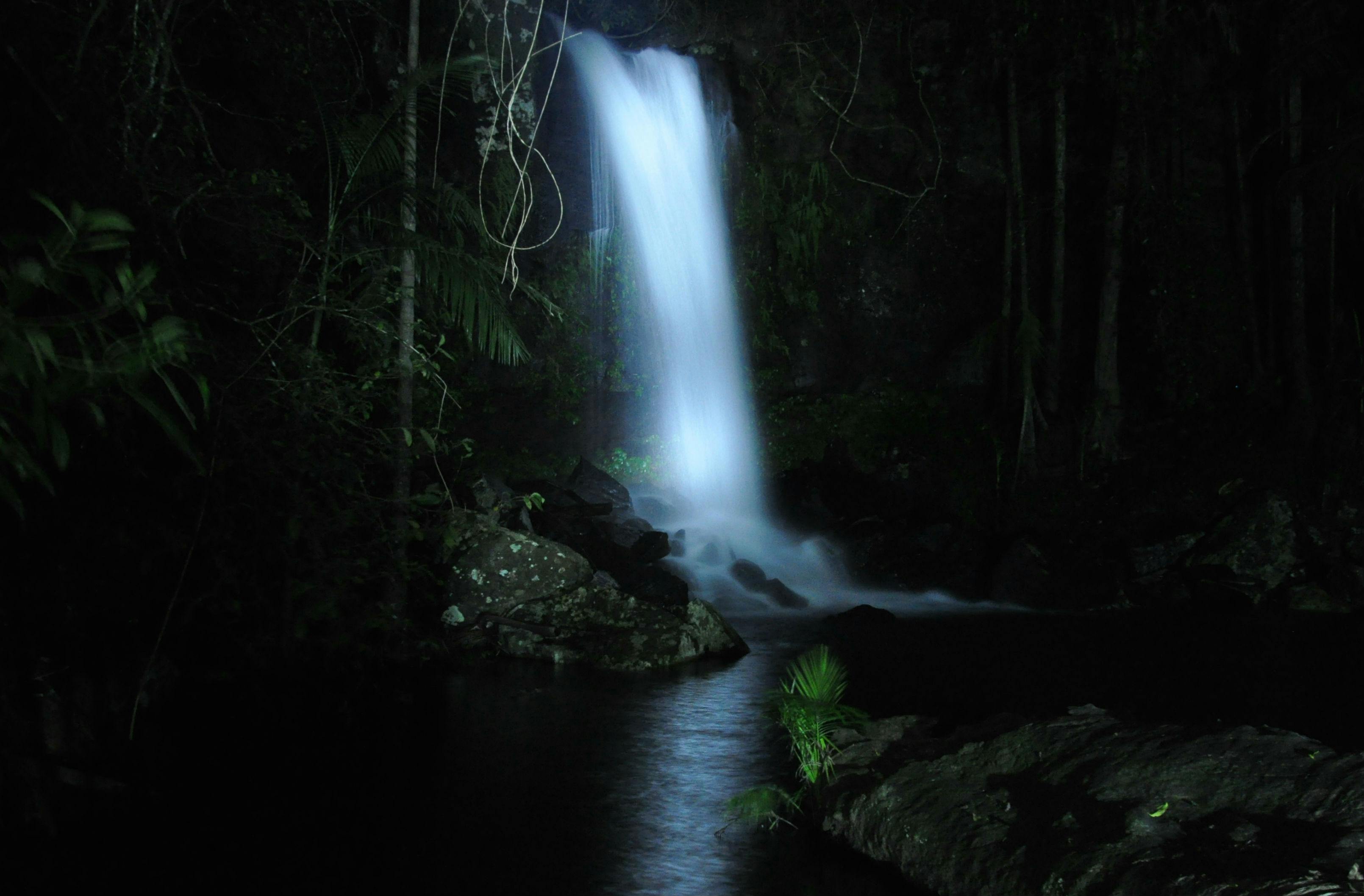 Waterfall at night