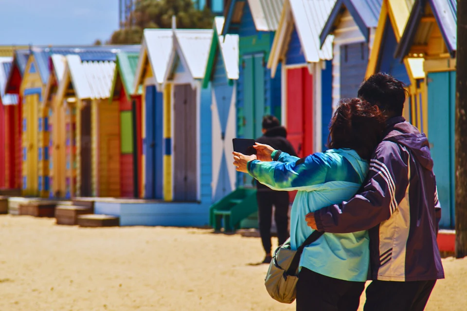 Take photos with your loved ones at Brighton Beach Boxes