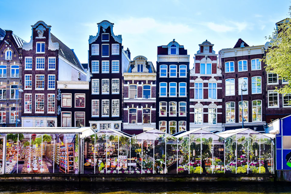 Facade of little houses
