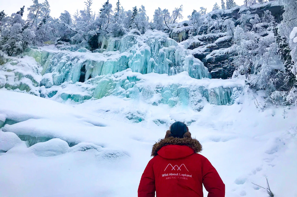 Exploring majestic frozen waterfalls in Korouoma Canyon
