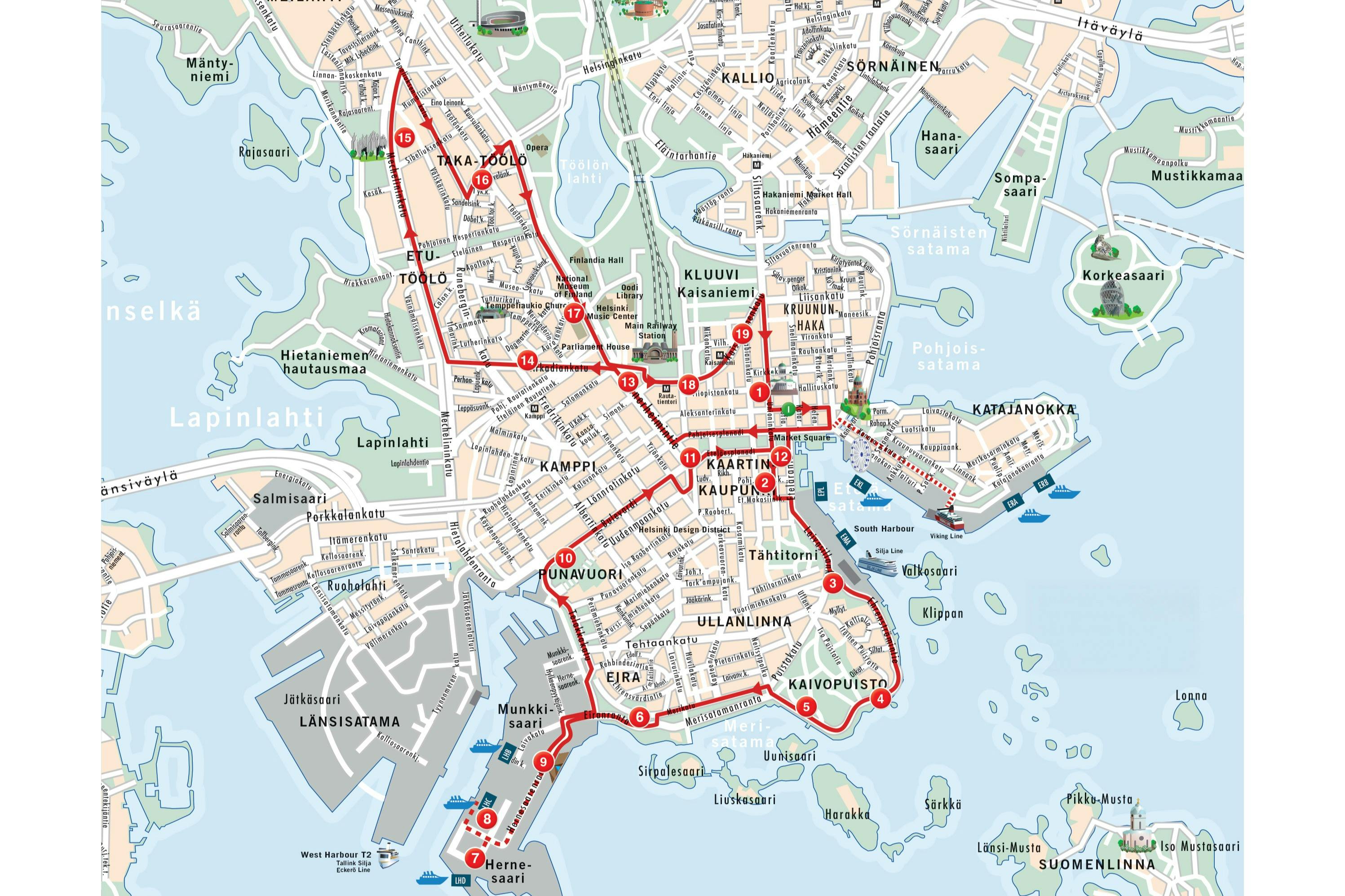 Hop On-Hop Off route map