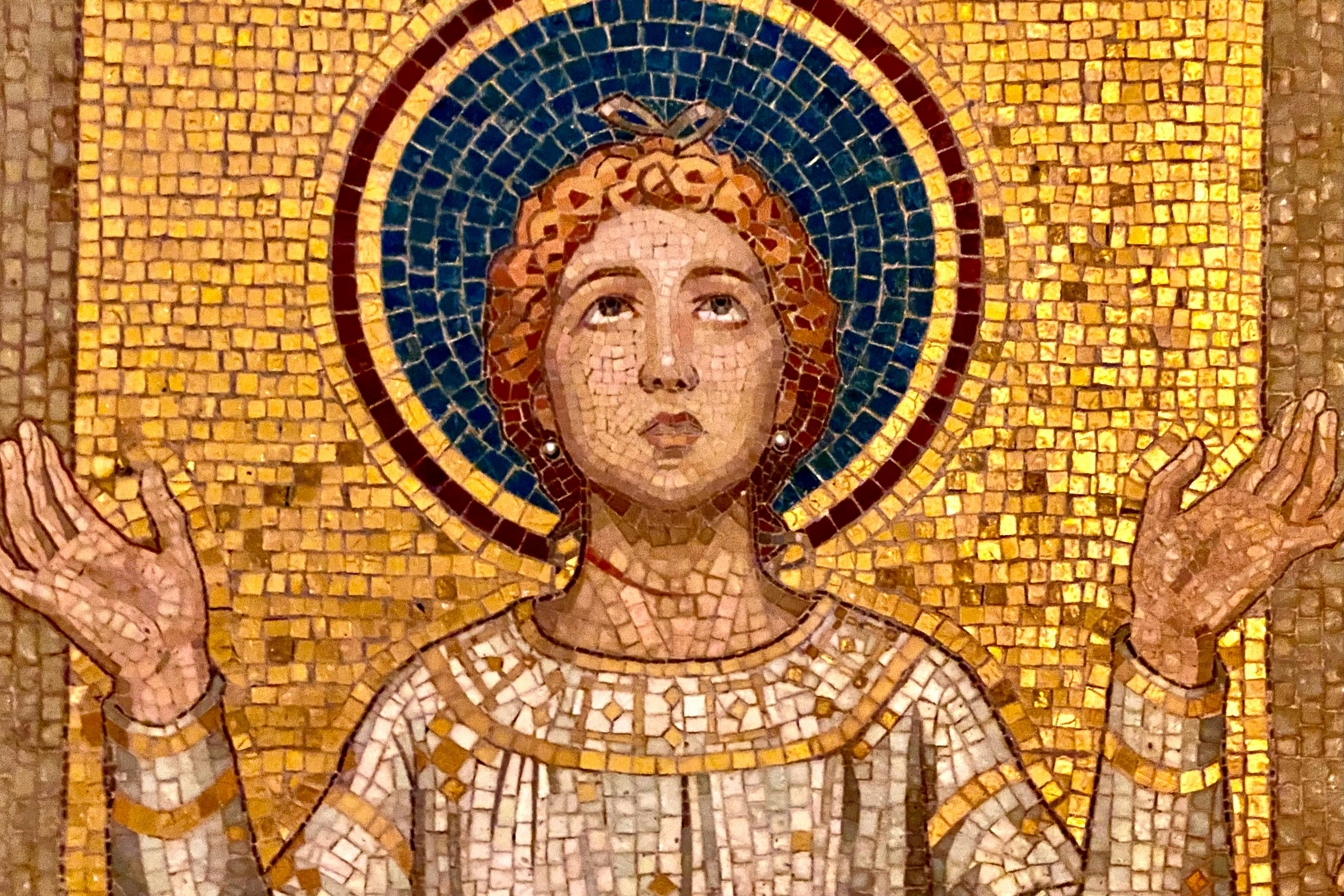 Mosaic of Santa Cecilia in the underground Basilica