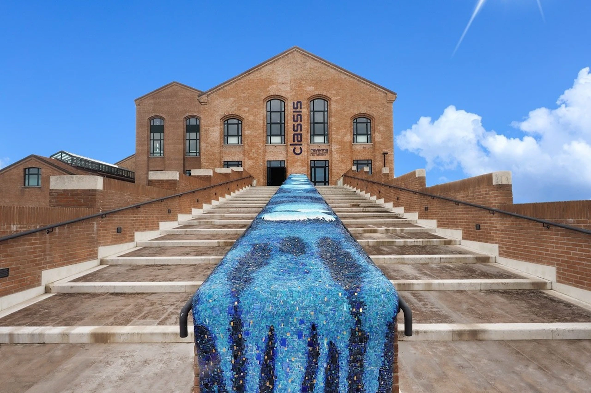 External staircase with mosaic