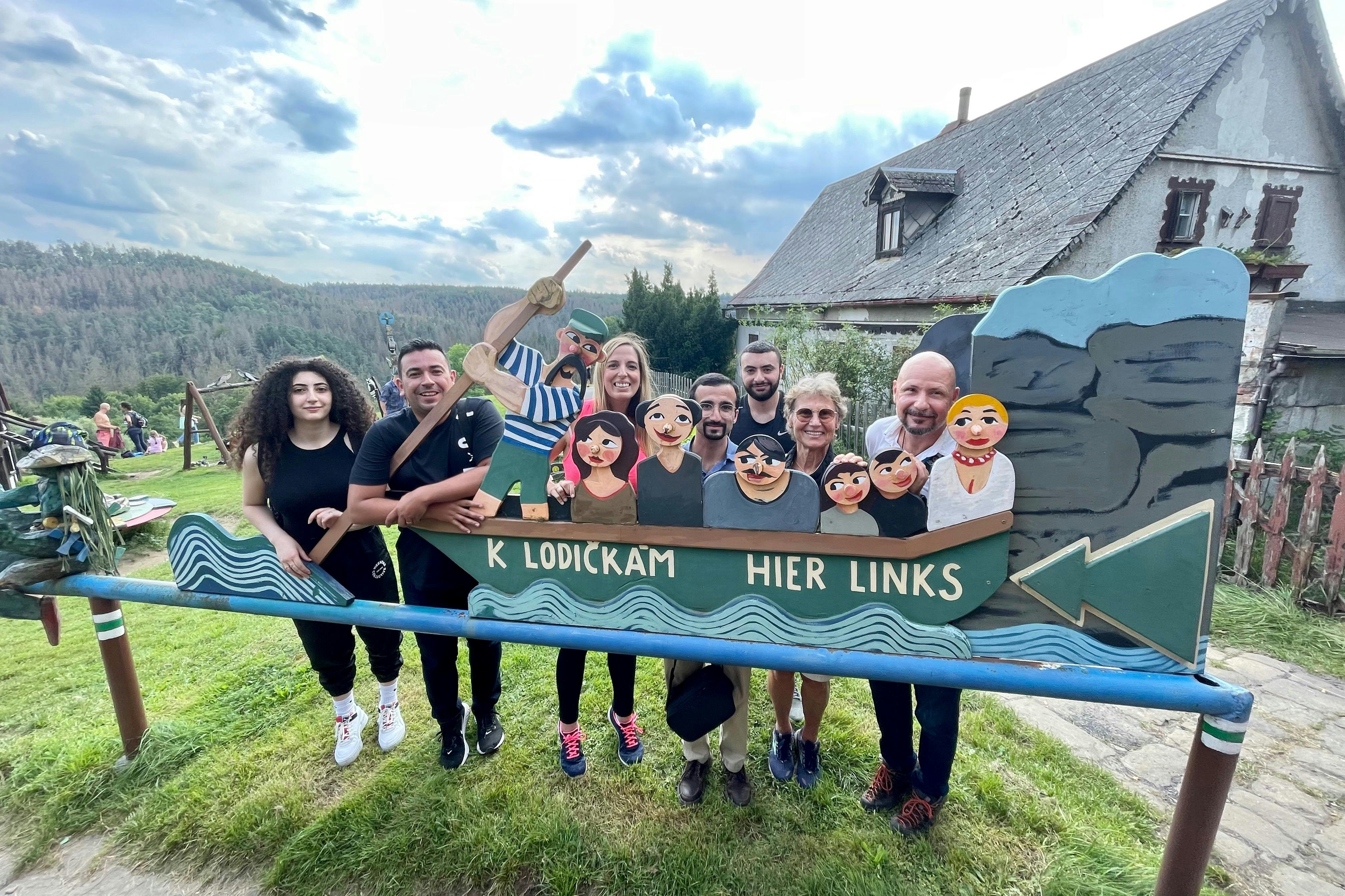 auf dem Weg zu Booten