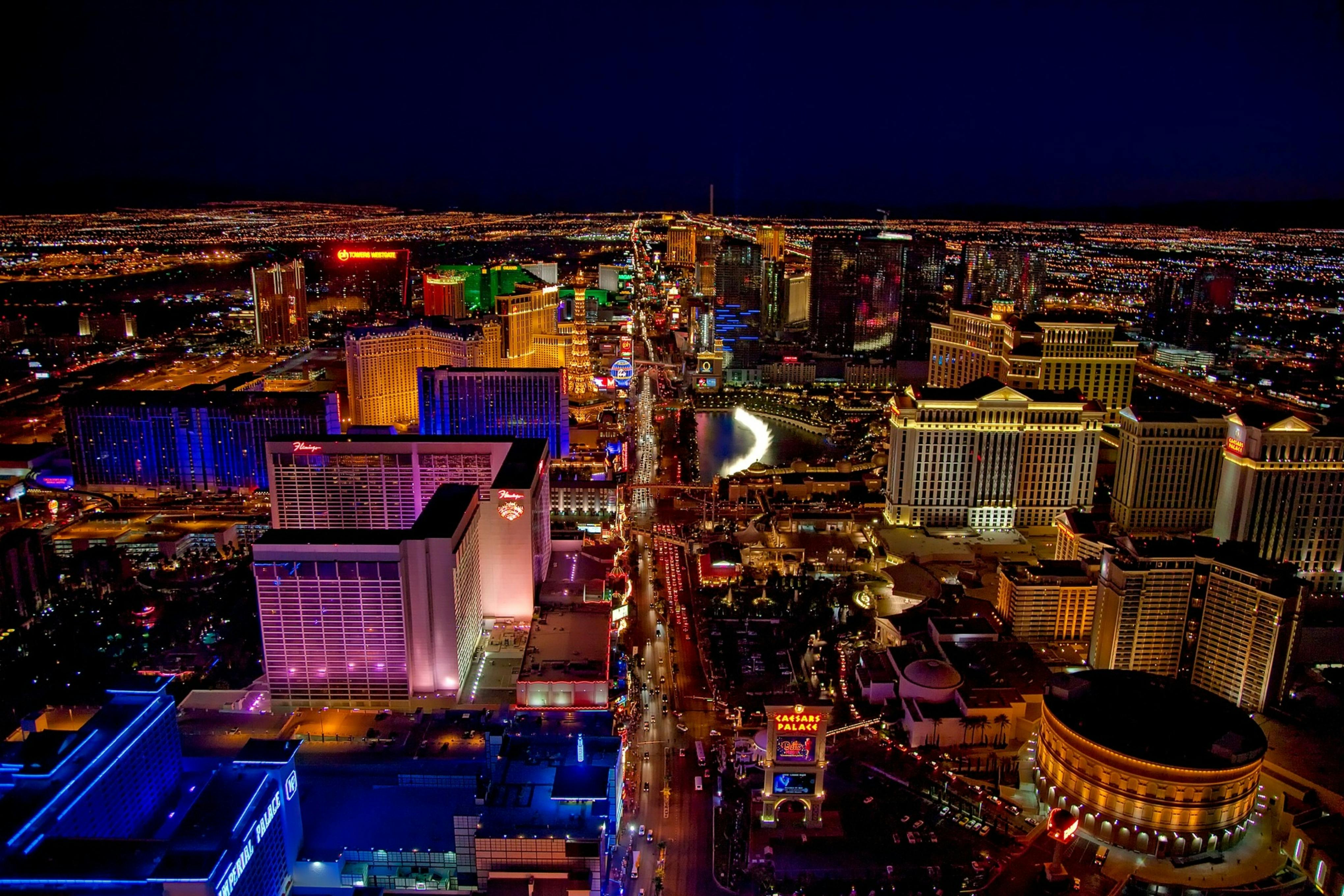 Night Flight Over the Las Vegas Strip