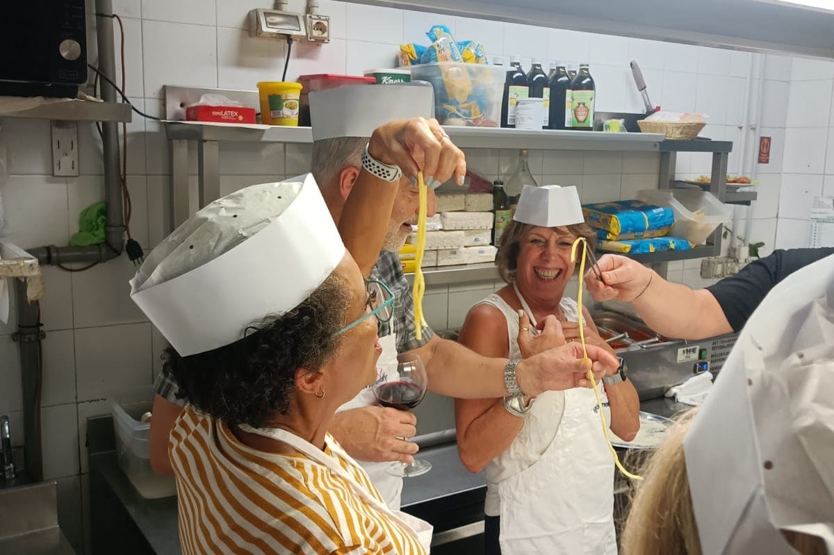 Cooking in the kitchen