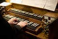 Détail du clavier de l'orgue lors du concert