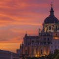 Palácio Real Madrid ao pôr-do-sol