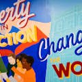 A look at the Liberty in Action mural, located at The National Liberty Museum.