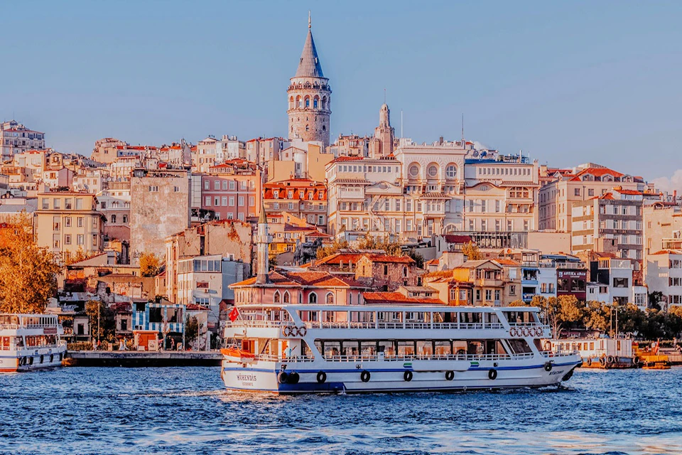Bosphorus Cruise passing along the shores of Galata