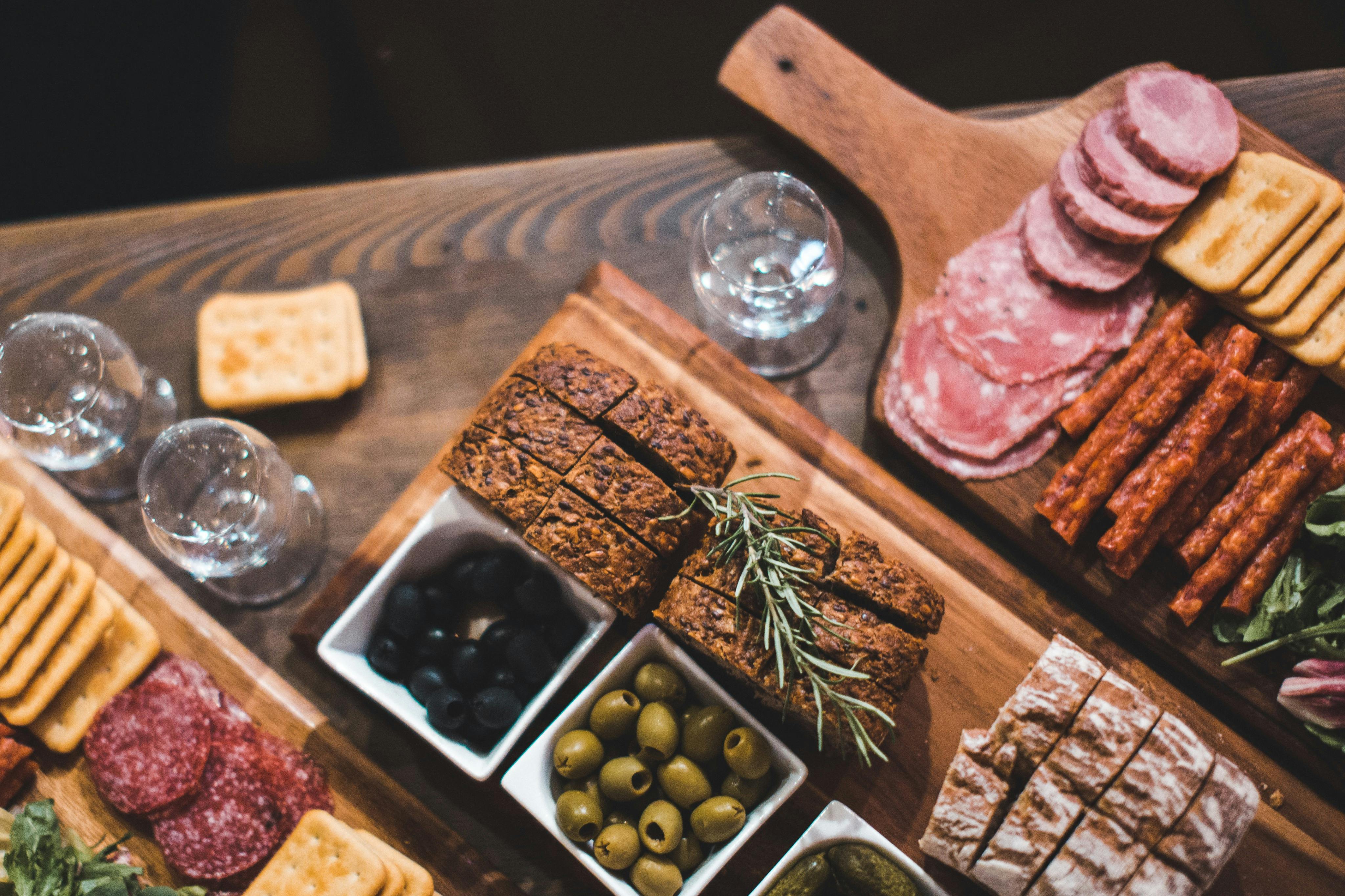 Hams, smoked sausages, kabanos, rye breads.
