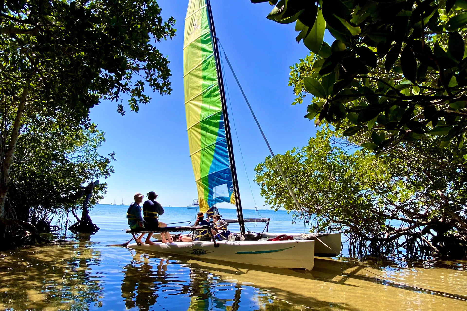 Our Hobie Cat is in a secret hideaway in the Mangroves.