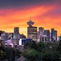 Centrum Vancouver o zachodzie słońca