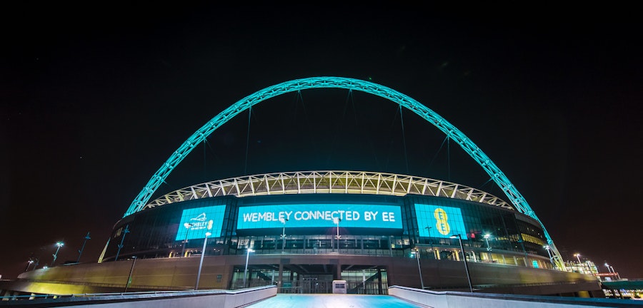 Londres, Reino Unido, 29 De Julho De 2007 : Wembley Stadium At Wembley Park  Middlesex É Um Local Nacional De Esportes Que Hospeda Grandes Jogos De  Futebol E É Um Ponto Turístico