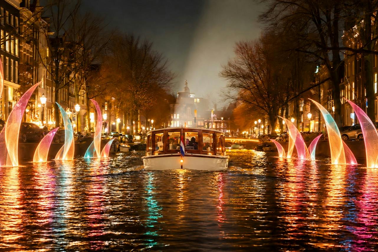 Amsterdam Light Festival: Saloon Boat Cruise + Optional Unlimited Drinks - Photo 5