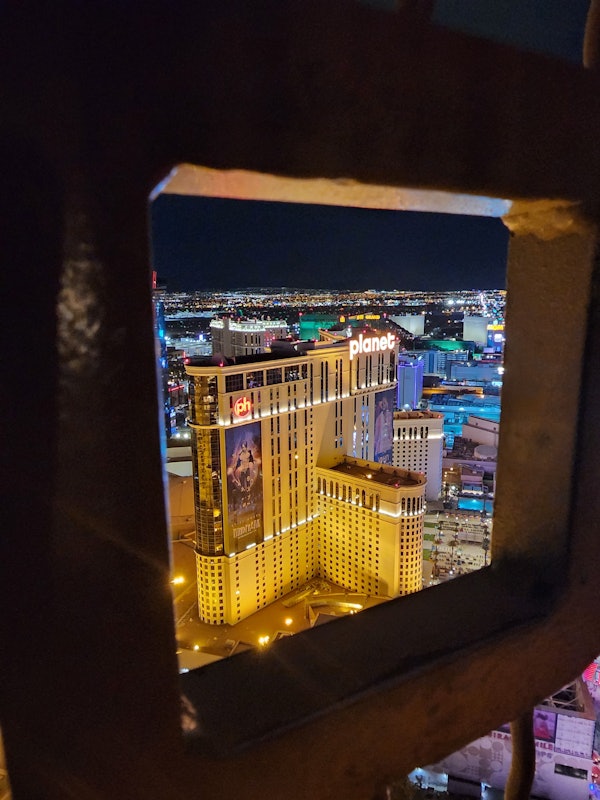 Breathtaking views of Vegas from the Eiffel Tower observation deck